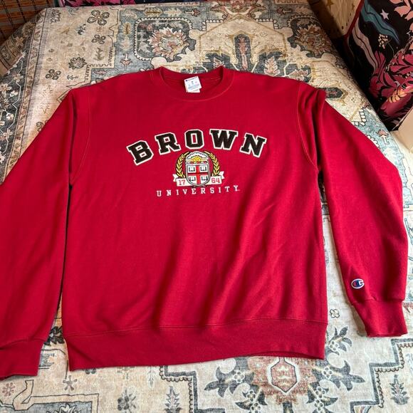 Brown University Crewneck Sweatshirt Ivy League Red Pullover Size Medium - Picture 1 of 10